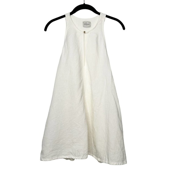 Le Kasha Rosetta Linen Mini Dress in Cream Size Small - Picture 2 of 12